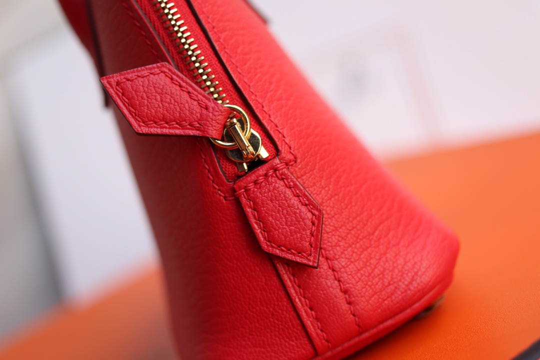 에르메스 미니 볼리드백 레드 금장 염소가죽